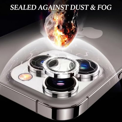 for iPhone 16 Pro/Max Camera Lens Protector Bling (Silver,iPhone 16/Plus) - color: Silver