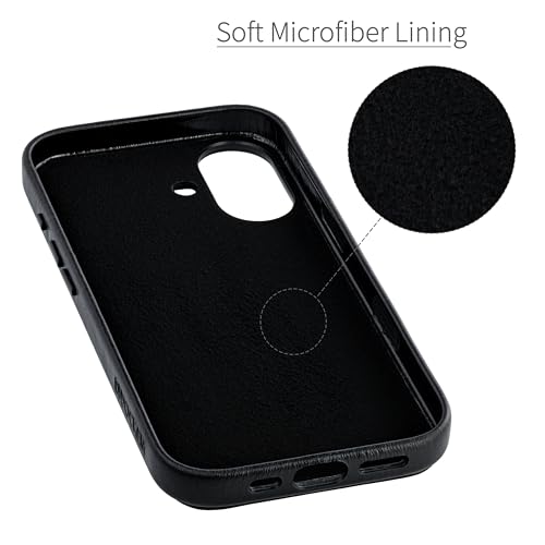 Dockem Genuine Leather Card Case for iPhone 17 with Camera Control Button and Stitched-on Wallet with 2 Holder Slots (Black, M2GL) - color: Black, size: 17