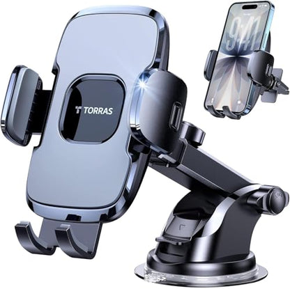 TORRAS 96+LBS Strongest Suction & Military-Grade Universal Car Phone Mount - color: Gray