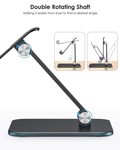 OMOTON Upgraded Adjustable Tablet Stand Holder, Heavy Duty Foldable Portable Monitor Stand, Travel Essentials for iPad Pro/Air/Mini, Surface Pro, 4.7''-15.6', Black - color: Black