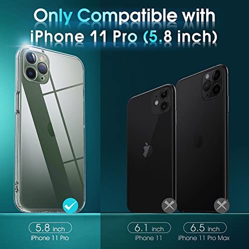 Supdeal Crystal Clear Case for iPhone 11 Pro, [Not Yellowing] [Camera Protection] [Military Grade Drop Tested] Transparent Shockproof Protective Soft Silicone Slim Cover, 5.8 inch, Transparent - color: Transparent, size: iPhone 11 Pro
