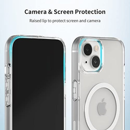 Sinjimoru for iPhone 16 Plus Clear Case, Compatible with MagSafe | M-Airclo Basic, anti-yellowing UV coating, shockproof PC TPU bumper, 1000G strong magnet - size: iPhone 16 Plus