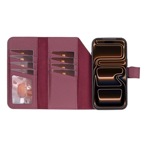 Bayelon iPhone 17 Pro Trifold Wallet Case - RFID & MagSafe Compatible - Burgundy - color: Burgundy, size: iPhone 17 Pro
