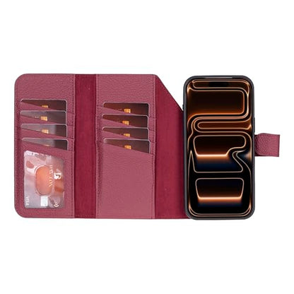 Bayelon iPhone 17 Pro Trifold Wallet Case - RFID & MagSafe Compatible - Burgundy - color: Burgundy, size: iPhone 17 Pro