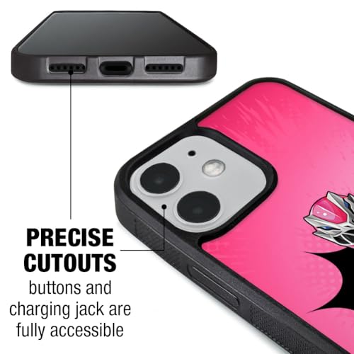 Power Rangers Dino Fury Pink Ranger Protective Slim Fit Hybrid Rubber - color: iPhone 12 | 12 Pro (Fits 6.1 Inch Display)