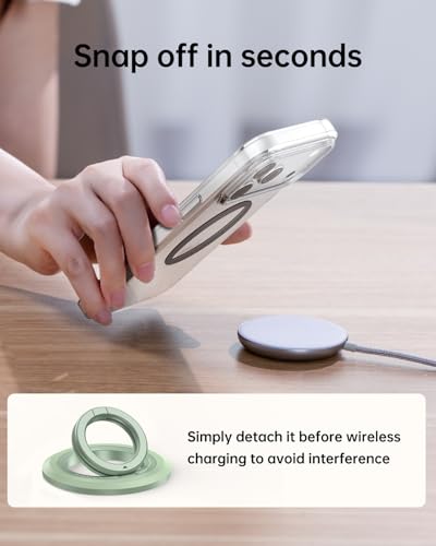 SYNCWIRE Magnetic Phone Ring Holder, for MagSafe Phone Grip Stand Kickstand - color: Green