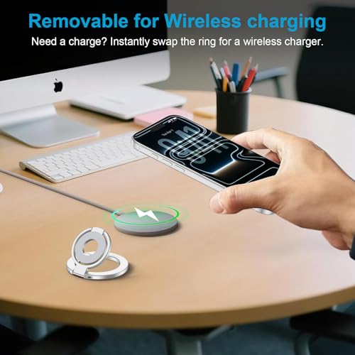 Magnetic Phone Grip MagSafe Phone Ring Holder Stand for Pixel 10a 10 Pro XL - color: silver