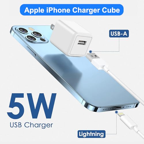 iPhone Charger, [MFi Certified] 2 Pack USB Wall Charger Block Adapter&Cord - size: 3FT