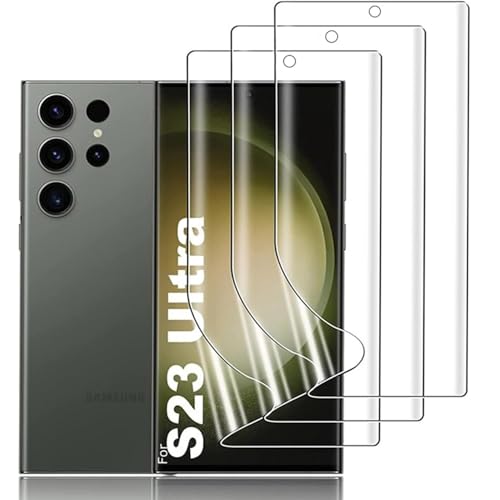3 Pack Screen Protector Compatible for Samsung Galaxy S23 Ultra 6.8 Inch, HD Flexible Soft TPU Hydrogel Film for Samsung Galaxy S23 Ultra 5G - Support Fingerprint Unlock, High Sensitivity - size: Samsung Galaxy S23 Ultra