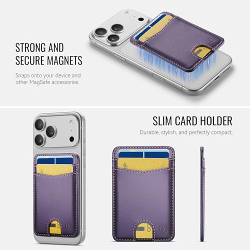 for Magsafe Wallet Magnetic Card Holder RFID Blocking, Purple - color: Purple