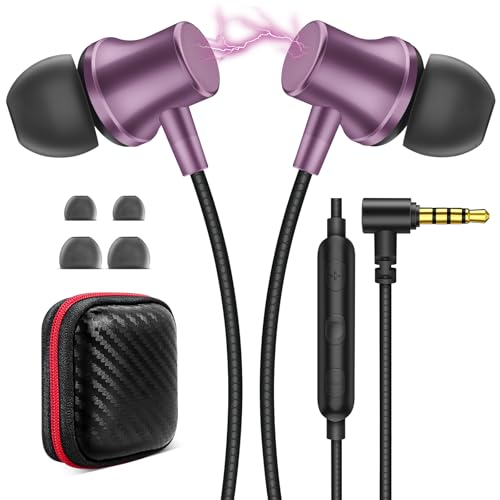 ASKUBSKU Wired Earbuds for School Chromebook Laptop PC, Purple - color: Purple