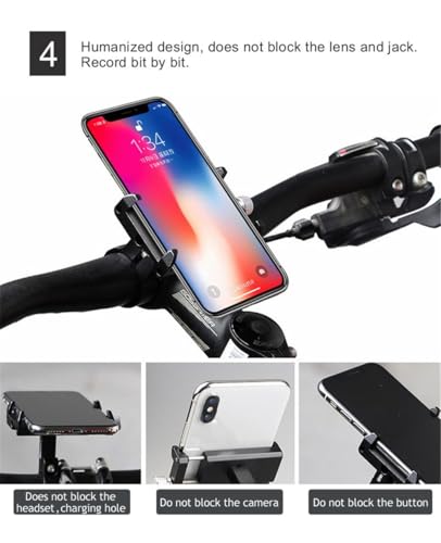 GUB PRO1 Universal Alloy Bike Cell Phone Holder Aluminum Bicycle Handlebar Phone Support for 3.5-6.2inch Bike Bracket Mount