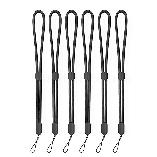Avorast 6 Pack Cell Phone Camera Wrist Straps, Wrist Lanyards - color: Black