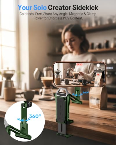 OMOTON TP02-Pro 5 in 1 Magnetic Phone Holder for Vlogging Essentials, Green - color: 5-Green