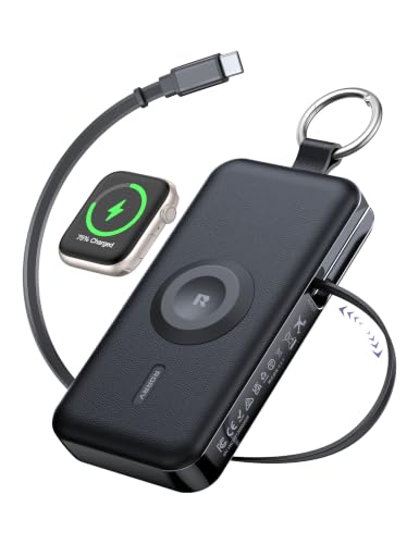 RORRY CharmGo Portable Charger 3 in 1 iPhone Power Bank for Apple 12000mAh - color: Black