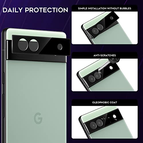 Orzero (4 Pack) Camera Lens Protector Compatible for Google Pixel 6a 5G, Protector de Cámera Tempered Glass 9 Hardness HD Anti-Scratch Bubble-Free - size: Google Pixel 6a 5G