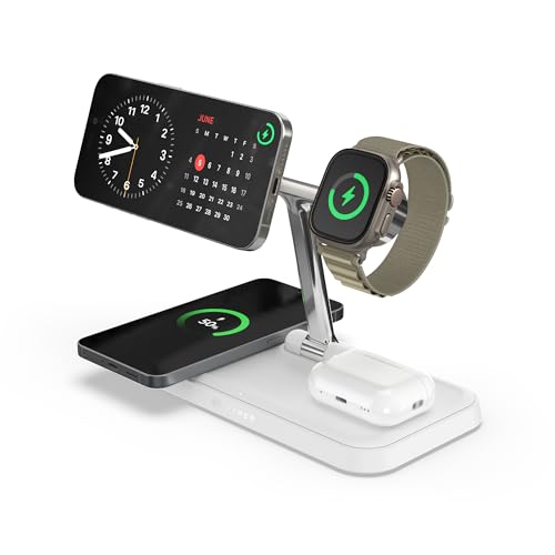 HyperJuice 4-in-1 Wireless Charger Qi2 Magnetic Stand — Fast Wireless Charger for iPhone, Apple Watch, Airpods & Any Qi-Compatible Device — Compact, Adjustable, and Foldable Qi2 - style: 4-in-1