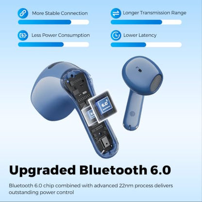SoundPEATS Air6 HS LDAC Hi-Res Wireless Earbuds, Bluetooth 6.0, 13mm Driver - color: Blue