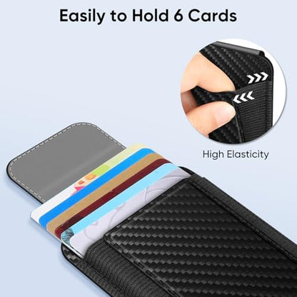 FINPAC MagSafe Wallet Magnetic Card Wallet Holder for Women Men - color: Carbon Fiber Black