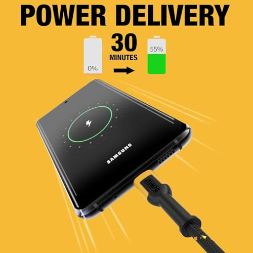 DEWALT Heavy Duty USB C Cable, Jobsite 60 Watt USB C Cable, 6 ft - size: 6FT