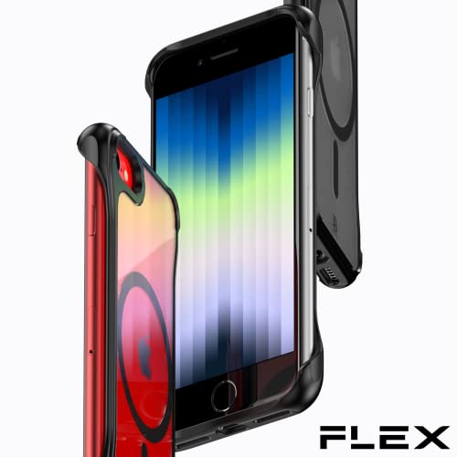 REBEL Magnetic Case for iPhone SE 2022 [Flex Series] Clear, MagSafe Compatible, Exposed Sides, Non-Yellowing, Protective Shockproof iPhone SE 3 Case/SE 2020/iPhone 8, 4.7 Inch Phone (Crystal Clear) - color: Crystal Clear, size: iPhone SE