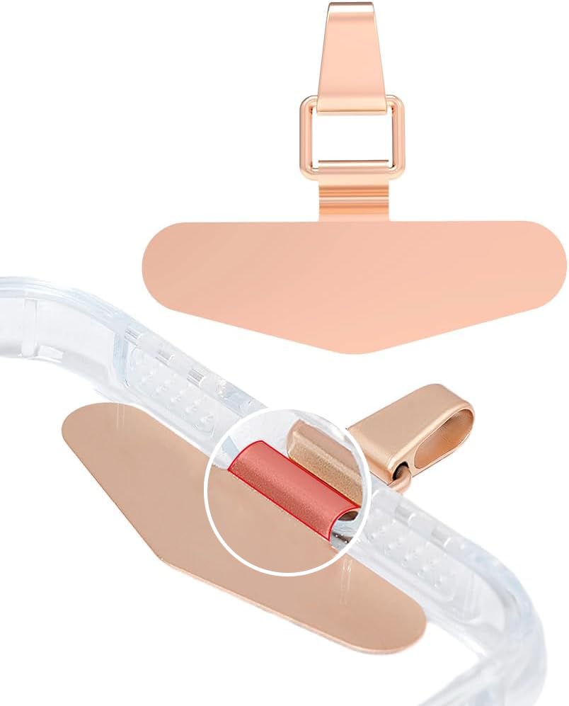 Phone Tether Tab, Bending Design 0.2mm Ultra-thin Stainless Steel Cellphone Lanyard Metal Patch Tether Tab - color: E