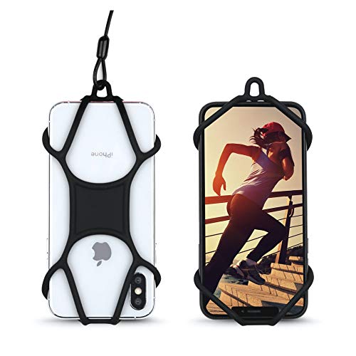 Rugged Phone Lanyard with Coiled Strap and Carabiner – Anti-Theft Cell Phone Tether for Hiking, Travel, Outdoor Use – Universal Phone Strap with Tether Tab, No Adhesive Needed