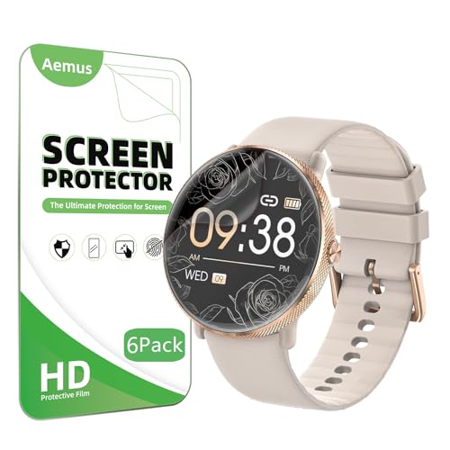 Screen Protector Compatible for Boquaw/Kimeag S67 Smart Watch 1.43" (6 Pack) Clear TPU Soft Protective Film Compatible for Basznrty S61 Smart Watch