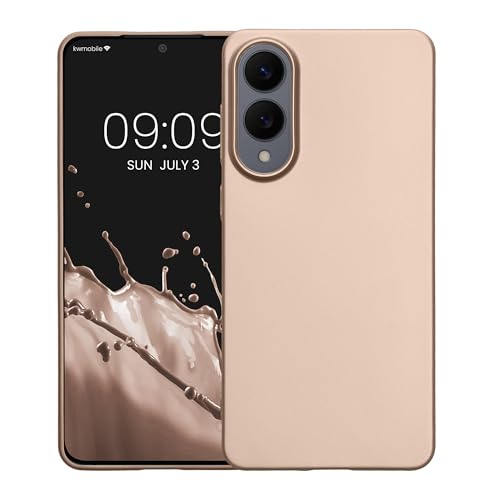 kwmobile Case Compatible with Samsung Galaxy S25 Edge Case - Soft Slim Metallic TPU Silicone Cover - Metallic Gold - color: metallic gold, size: Galaxy S25 Edge