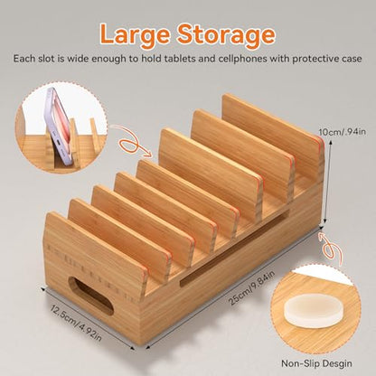 Pezin & Hulin Bamboo Charging Station for Multiple Device Phone Watch Stand