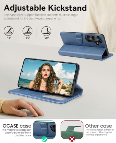 OCASE for Samsung Galaxy S26+ Plus Wallet Case, Card Holder, Light Blue | RFID Blocking, Kickstand, Magnetic Closure, PU Leather Flip Folio, Shockproof TPU Shell, Protective Phone Cover (6.7") 2026 - color: Light Blue, size: Samsung Galaxy S26 Plus