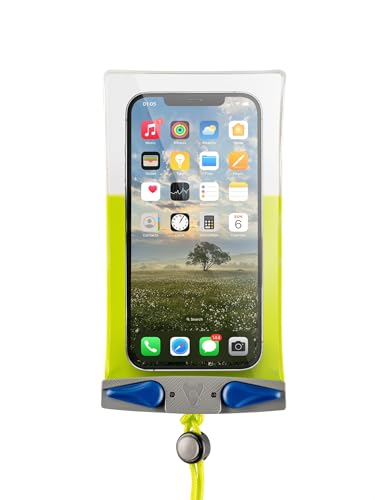 Aquapac Waterproof Phone Case, Small, Lime Green | iPhone and Android, Made in The UK, Hiking, Mountain Biking, Running Accessory, Floating, IPX8 certified to 30 ft deep. - color: Lime Green, size: Small