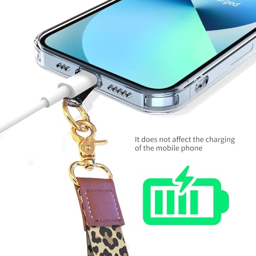 Cell Phone Lanyard Adjustable Crossbody Strap, Cute Phone Neck Wristlet Wrist Strap Patch for Keys Case Accessories - color: Luxury Brown Leopard