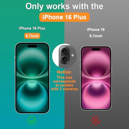 2 Pack for iPhone 16 Plus/iPhone 15 Plus 6.7" Matte Privacy Screen Protector Anti-glare Anti-spy Tempered Glass Film Anti-fingerprint Easy Installation - size: iPhone 16 Plus