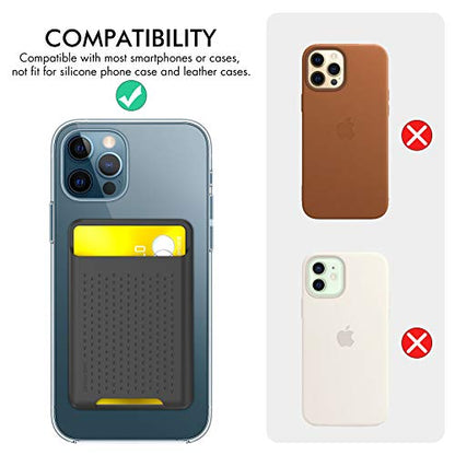 AHASTYLE Card Holder for Back of All iPhone Series A- Black - color: A- Black