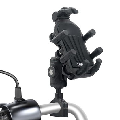 Motorcycle Phone Mount with Vibration Dampener High Speed Secure Lock Adjustable for Scooter ATV 4.9 to 8.1In Smartphones