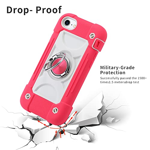 MARKILL Compatible with iPhone 8 Plus/6 Plus Case,iPhone 7 Plus case/iPhone 6S Plus Case 5.5 Inch with Ring Stand, Heavy-Duty Military Grade Shockproof Phone Cover. Hot Pink - color: Hot Pink, size: iPhone 8 Plus/iPhone 7 Plus/6S Plus/6 Plus 5.5"