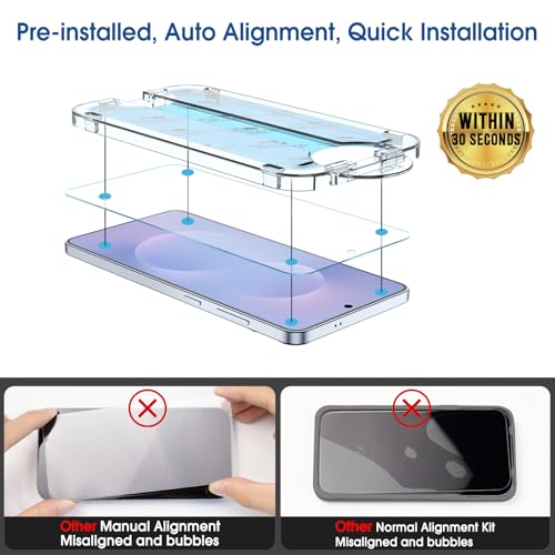 amFilm OneTouch for Samsung Galaxy S25 Edge Screen Protector Tempered Glass - size: S25E-6.7"