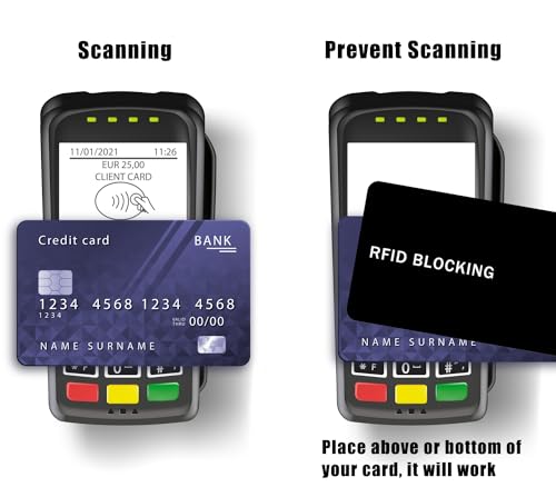 5 Pack RFID Blocking Card Contactless NFC Credit Card ID Protection Safe Bank Card Passport Entire Wallet Purse Shield Protector Blocker Guard (Pack of 5, Black) - color: Black/5 cards