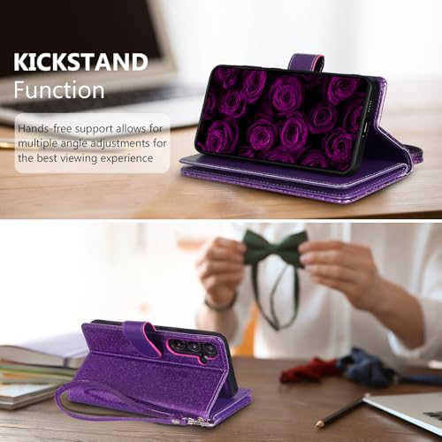 Varikke for Samsung Galaxy S25 Wallet Case Magnetic Detachable, Deep Purple - color: Dark Purple, size: Galaxy S25 6.2"