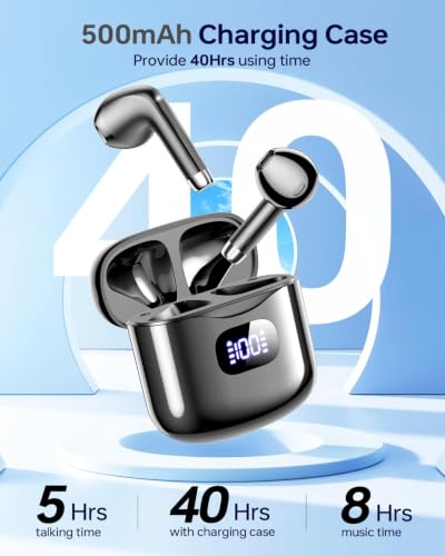 KTGEE Wireless Earbuds Bluetooth 5.3 Ear Buds Headphones, 40Hrs Playback - color: Obsidian
