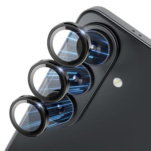 CloudValley for Samsung Galaxy S26 Camera Lens Protector, 9H Tempered Glass + Aluminum Alloy Lens Protective Ring Ultra-HD Tempered Glass Cover,Black - color: Black