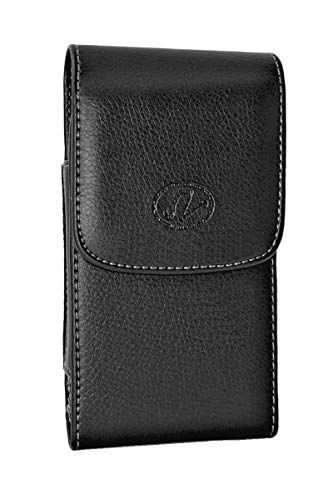 Vertical Holster Compatible with Samsung Galaxy S4 Active, S5, S5 Active, S5 Neo, S6, S6 Edge or S7, a Leather Protective Carrying Case, Fits the Phone with a Thin Case On - color: Black Vertical Leather Case, size: Small
