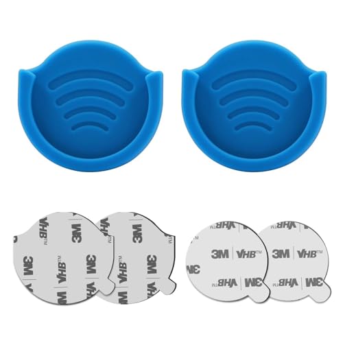 pop-tech Phone Grip for Socket Holder, 2 Pack Silicone Car Phone Mount Adhesive for Collapsible Grip & Stand with 3M Adhesive Replacement for Car Dashboard, Desk, Wall, Home, Office Blue - color: Blue