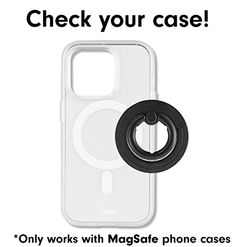 Sonix Magnetic Phone Grip and Phone Ring Holder - Compatible with MagSafe - Rotatable Kickstand and Phone Holder for iPhone 16, 15, 14, 13, 12 Series - Matte Black - color: Black