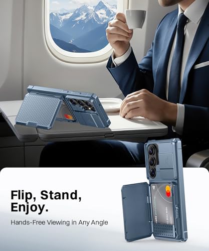 GolbinBox for Samsung Galaxy S26 Ultra Case with Wallet&Lock,Dragonfly Blue | Card Holder, Slide Camera Cover, Built-in Safety Lock & RFID Protection, Holds 4~5 Cards or Cash, S26 Ultra Wallet Case 6.9'' - color: Dragonfly Blue