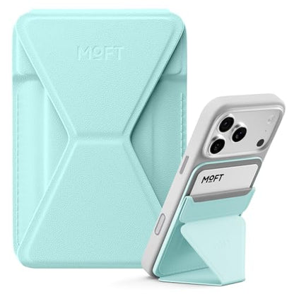 MOFT Magnetic Wallet Stand Compatible with iPhone 17/16/15/14/13/12 Series, Angle Adjustment & Magsafe Compatible MOVAS Phone Stand,Aqua - color: Aqua, size: Standard