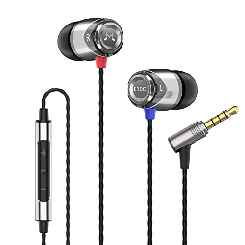 SoundMAGIC E10C Wired Earbuds, Built-in Mic, Premium Hi-Fi, 3.5mm, Gunmetal - color: Gunmetal, style: Modern