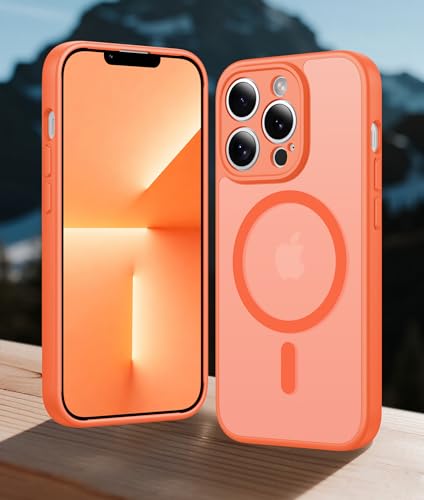 for iPhone 13 Pro Case,[Compatible with MagSafe] [Military Drop Protection] Full Camera Protection Shockproof Slim Translucent Matte Protective Phone Cover for iPhone 13 Pro 6.1-Inch-Orange - color: orange, size: iPhone 13 Pro