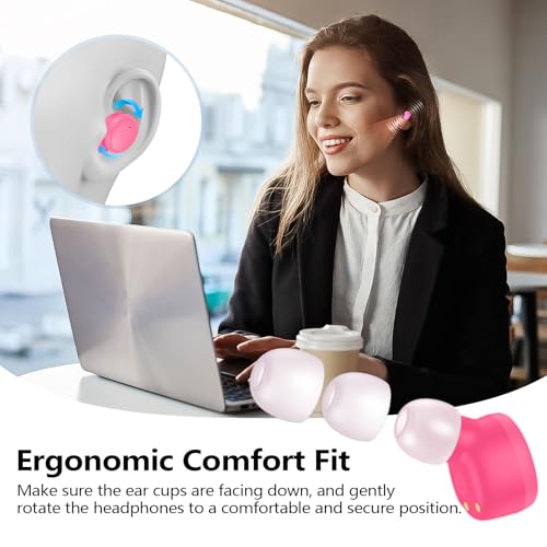 kurdene Wireless Earbuds Bluetooth 5.3 Light Weight in Ear Headphones - color: Hot Pink